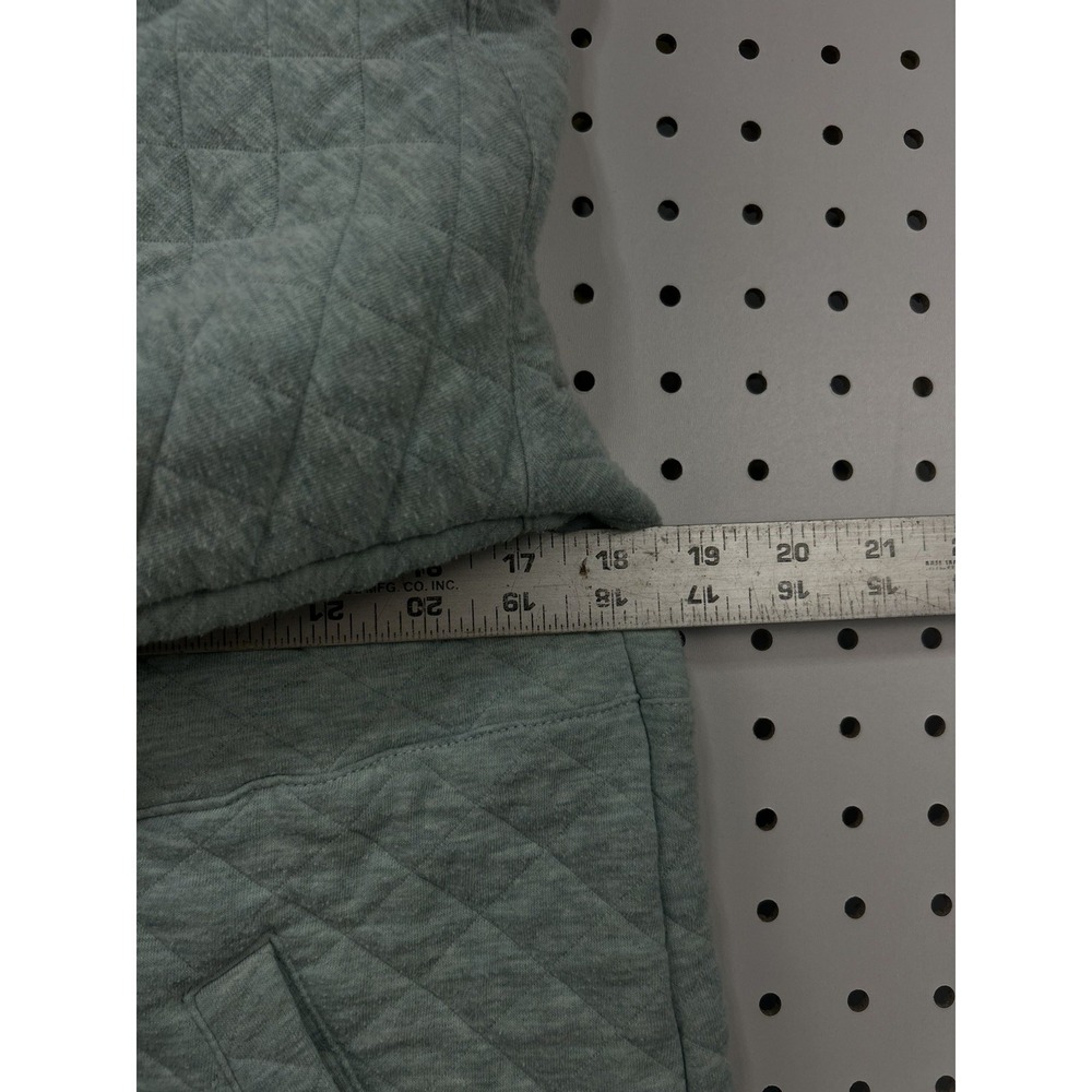 Eddie Bauer Quilted Pullover Womens S Sage Green Snap Sweatshirt Cozy Casual - Picture 9 of 9